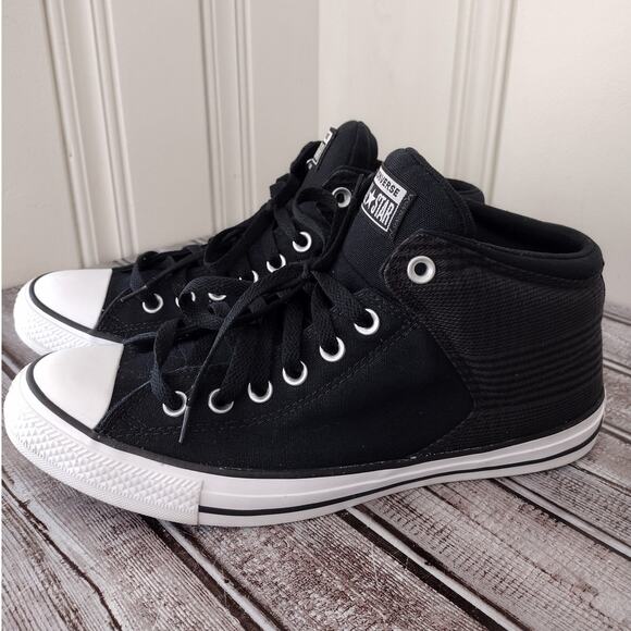 Converse EUC Chuck Taylor All-Star High Street Black/Gray Plaid Sneakers Men's 9 - Picture 6 of 12
